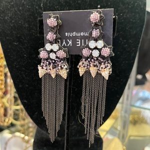 Pave Drop  for Pierced Ears4 ½”